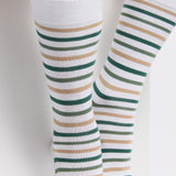 Armor-lux x Maison Broussaud multi-striped men's socks - white and green cotton