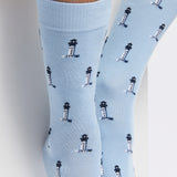 Armor-lux x Maison Broussaud headlights - men's socks - sky blue cotton