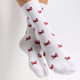 Armor-lux x Maison Broussaud crab socks - women's socks - white and red cotton