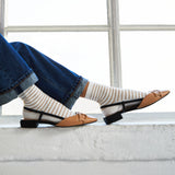 Les marinières - chaussettes femme - coton écru or