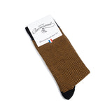 Les Millerayes - chaussette homme - coton noir et ocre
