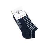 Striped - men's socks - navy cotton