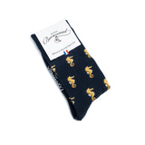 Les Hippocampes - chaussettes homme - coton marine
