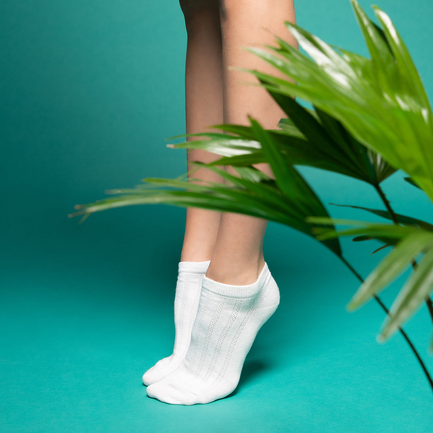 Les Côtes ajourées - women's socks - white cotton