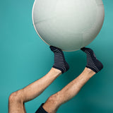 Striped - men's socks - navy cotton