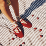 Les invisibles fraises - chaussettes femme - coton écru