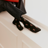 Les chouettes - chaussettes femme - coton noir