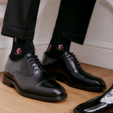 Owls - men's socks - black cotton