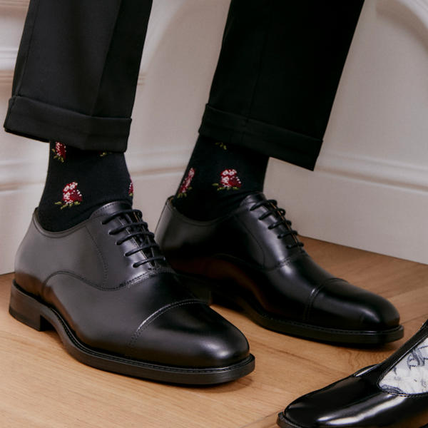 Owls - men's socks - black cotton