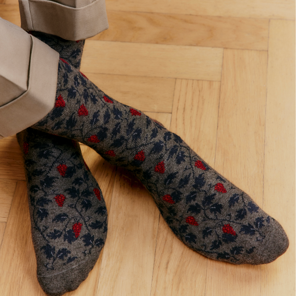 Vine - men's socks - anthracite cotton