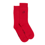 Unies broderie B - chaussettes homme - coton rouge