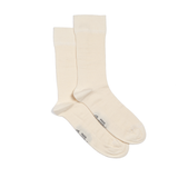 Fine ribbed - men's socks - ecru cotton