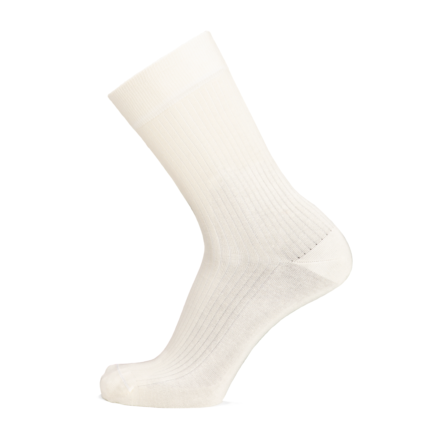 Fine ribbed - men's socks - ecru cotton