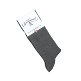 Les côtelées fines - chaussettes homme - coton gris-clair