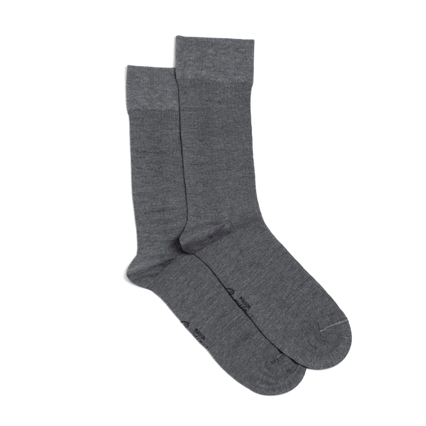 Fine ribbed - men's socks - light gray cotton