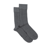 Les côtelées fines - chaussettes homme - coton gris-clair