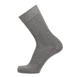 Les côtelées fines - chaussettes homme - coton gris-clair