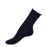 Les Pois rolled edge - women's socks - navy wool