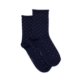 Les Pois rolled edge - women's socks - navy wool