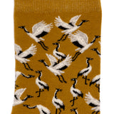 Wild Geese - Women's Socks - Olive Cotton