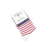 Les marinières Armor-lux x Maison Broussaud - chaussettes femme - coton écru rouge marine