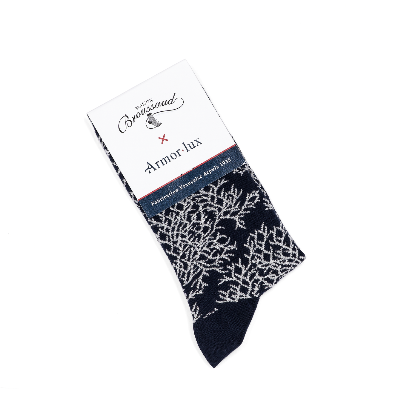Armor-lux x Maison Broussaud Corail - women's socks - navy cotton