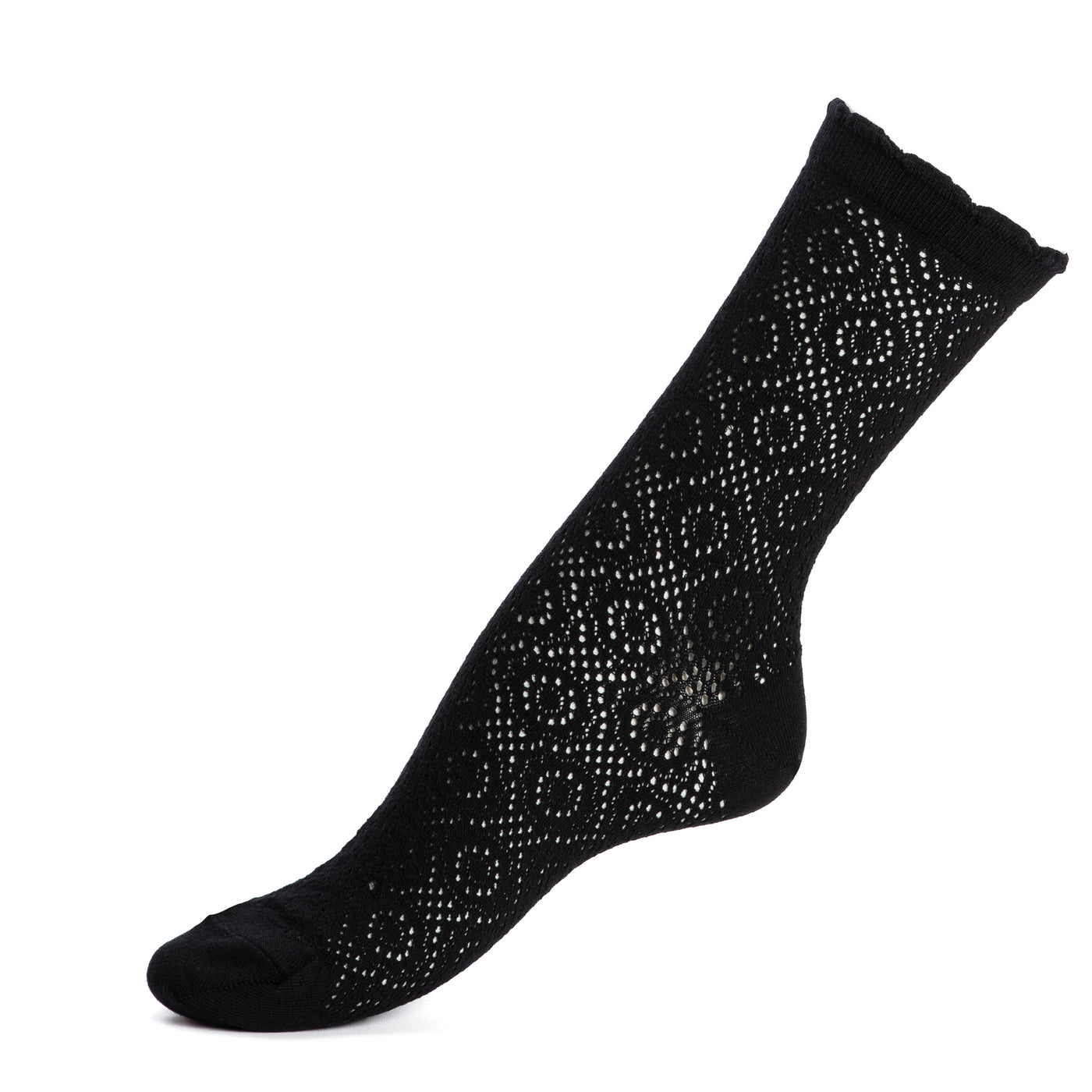 Lace - women's socks - black cotton