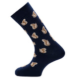 Les écureuils - chaussettes homme - laine merinos marine