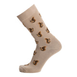 Squirrels - men's socks - ecru cotton