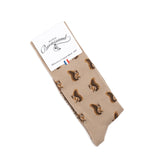 Squirrels - men's socks - ecru cotton