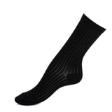 Stripes - women's socks - black cotton