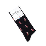 Owls - men's socks - black cotton