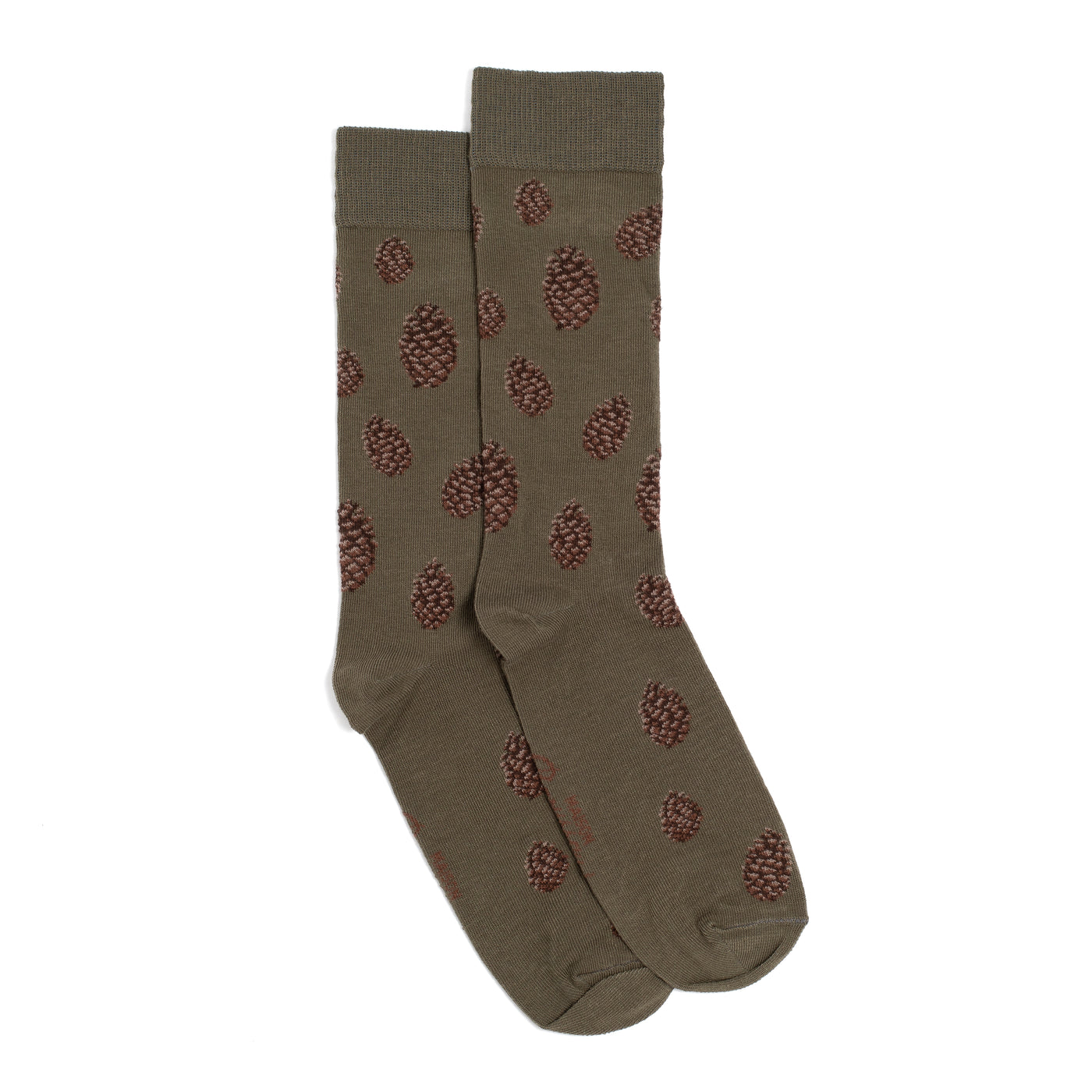 Pine cones - men's socks - khaki cotton