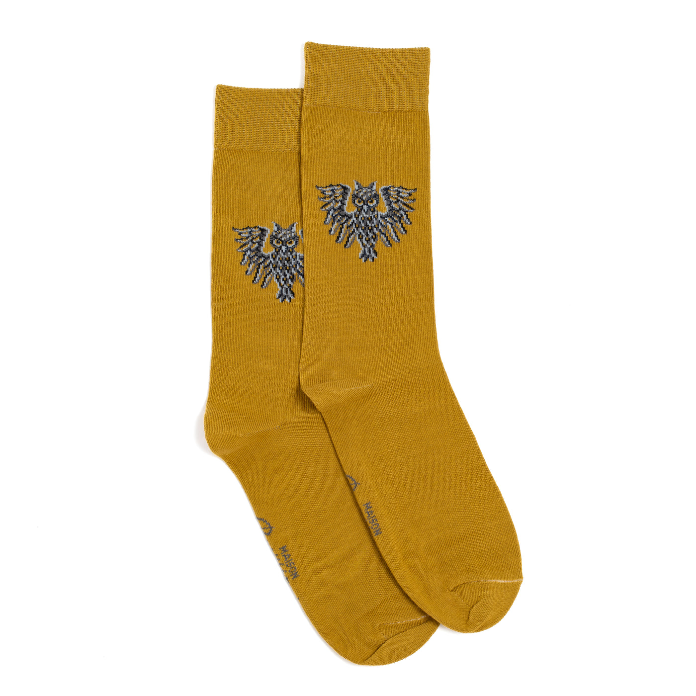 Owls - Men's Socks - Olive Cotton