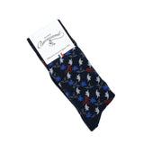 Foliage - men's socks - navy cotton