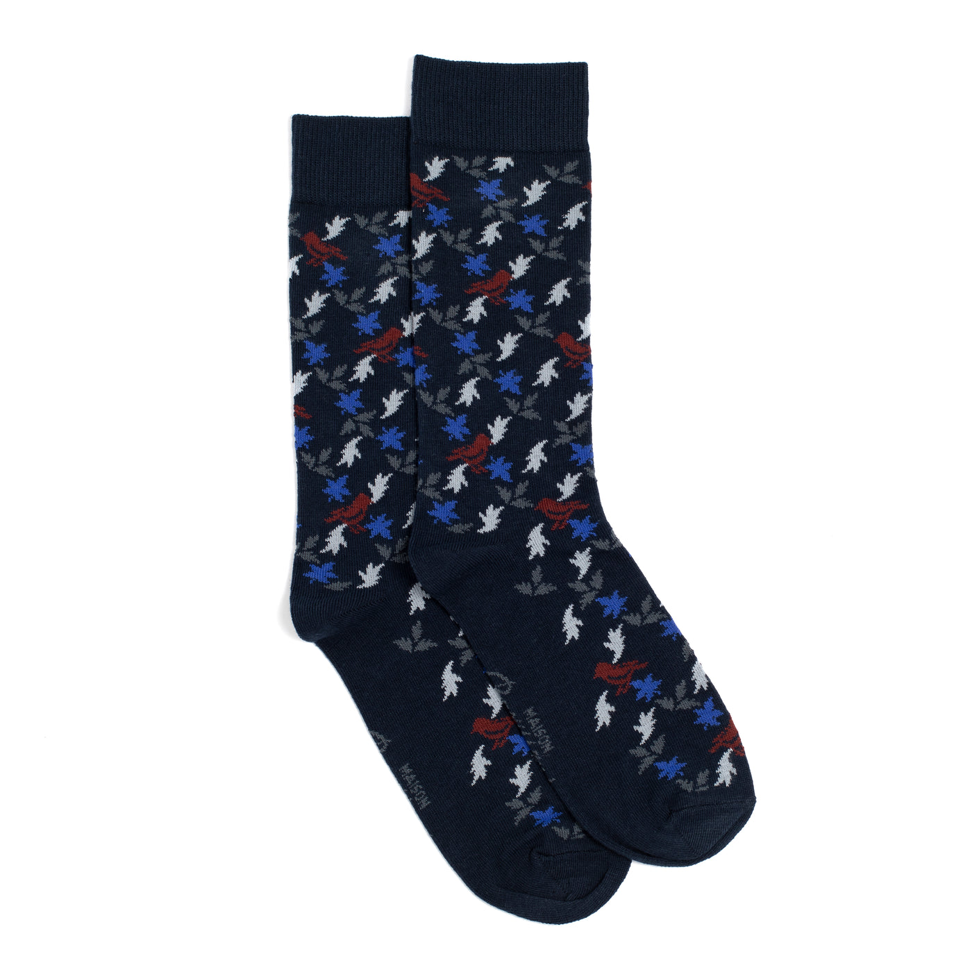 Foliage - men's socks - navy cotton