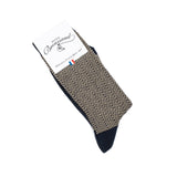 Les chevrons - chaussettes femme - coton marine
