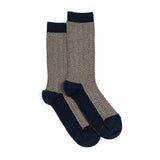 Les chevrons - chaussettes femme - coton marine