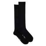Les côtes - chaussettes homme - laine mérinos noir