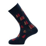 Les sapins - chaussettes homme - coton marine