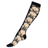 Les fleurs - chaussettes femme - coton noir