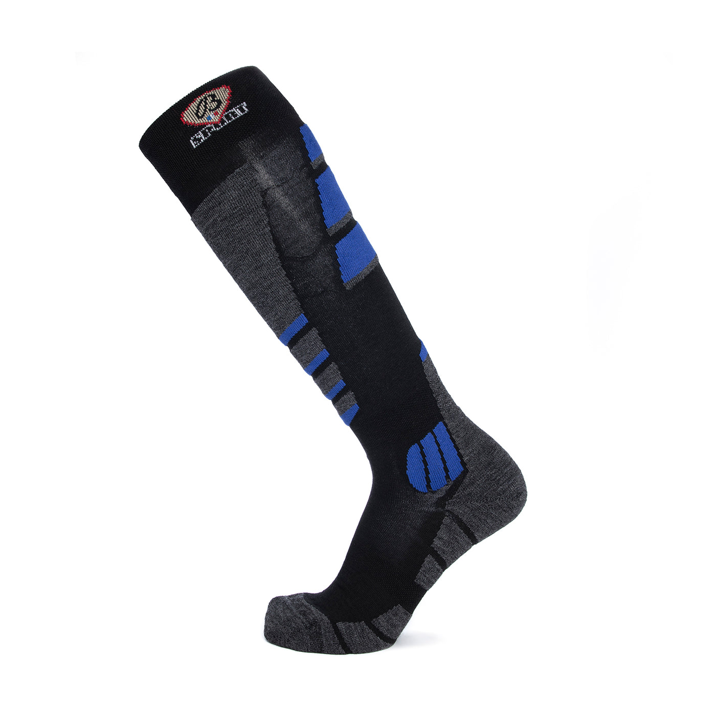 Chaussettes de ski noir-gris-bleu