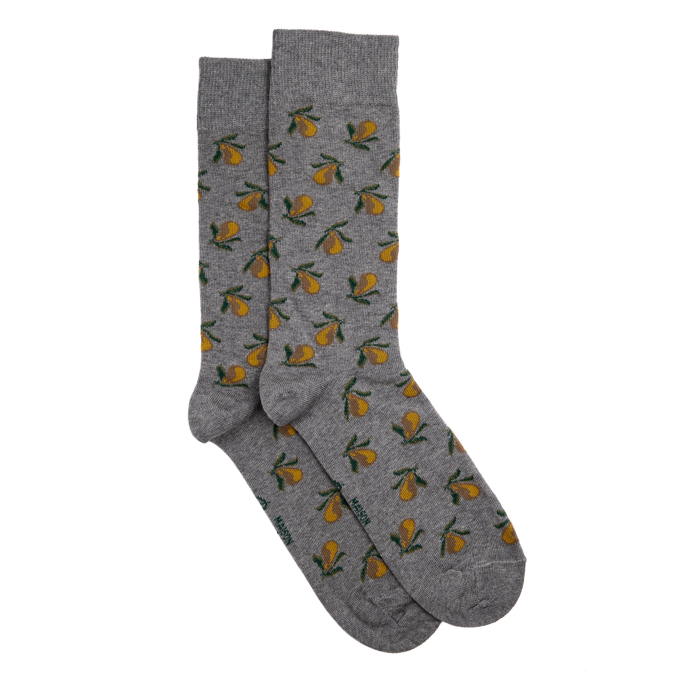 Pears - men's socks - grey cotton