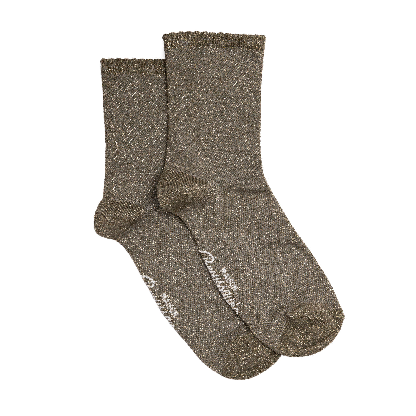 The scalloped - women's socks - green cotton