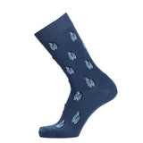 Chaussette homme haute bleue motif cigales bleues.