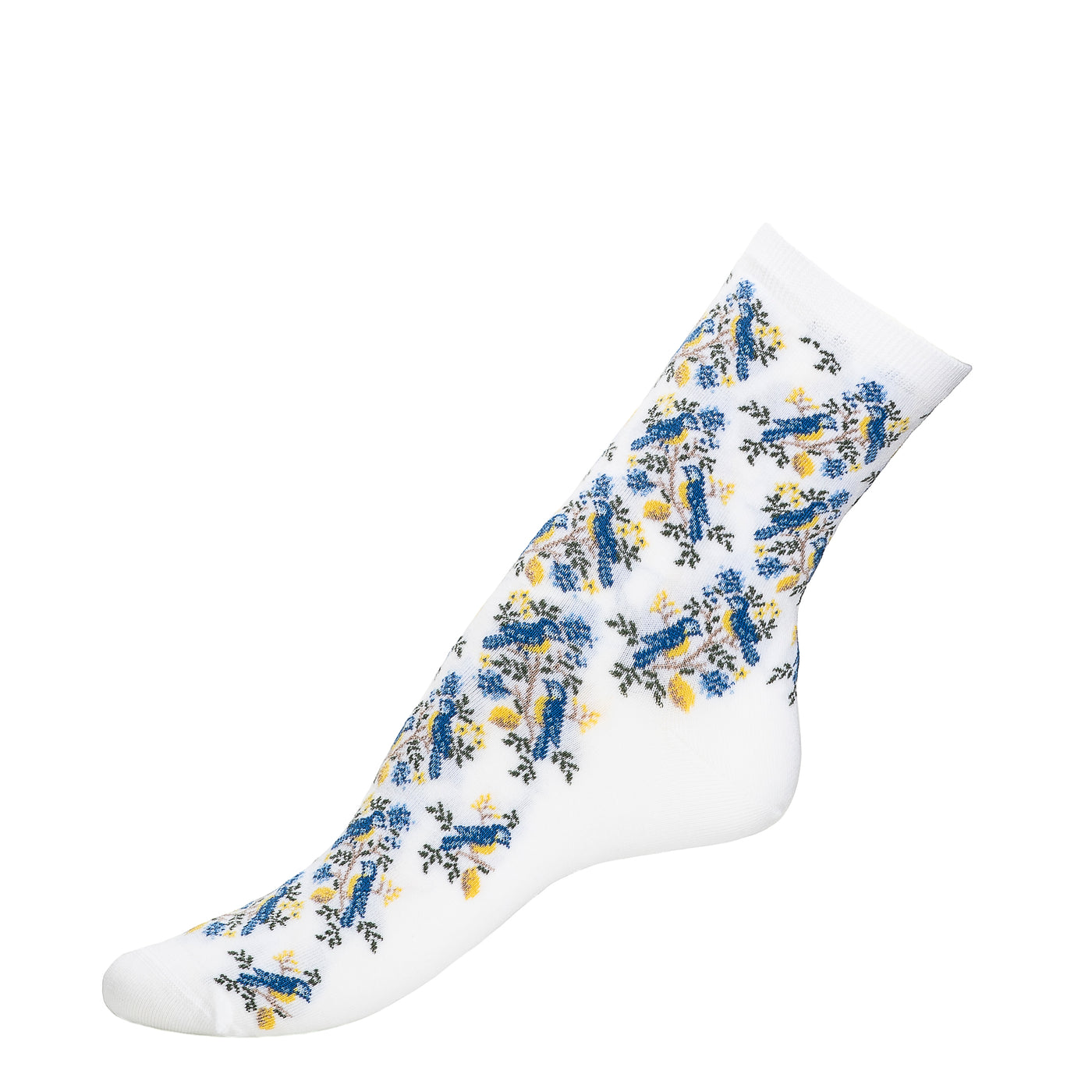 Les mésanges - chaussettes femme - coton blanc