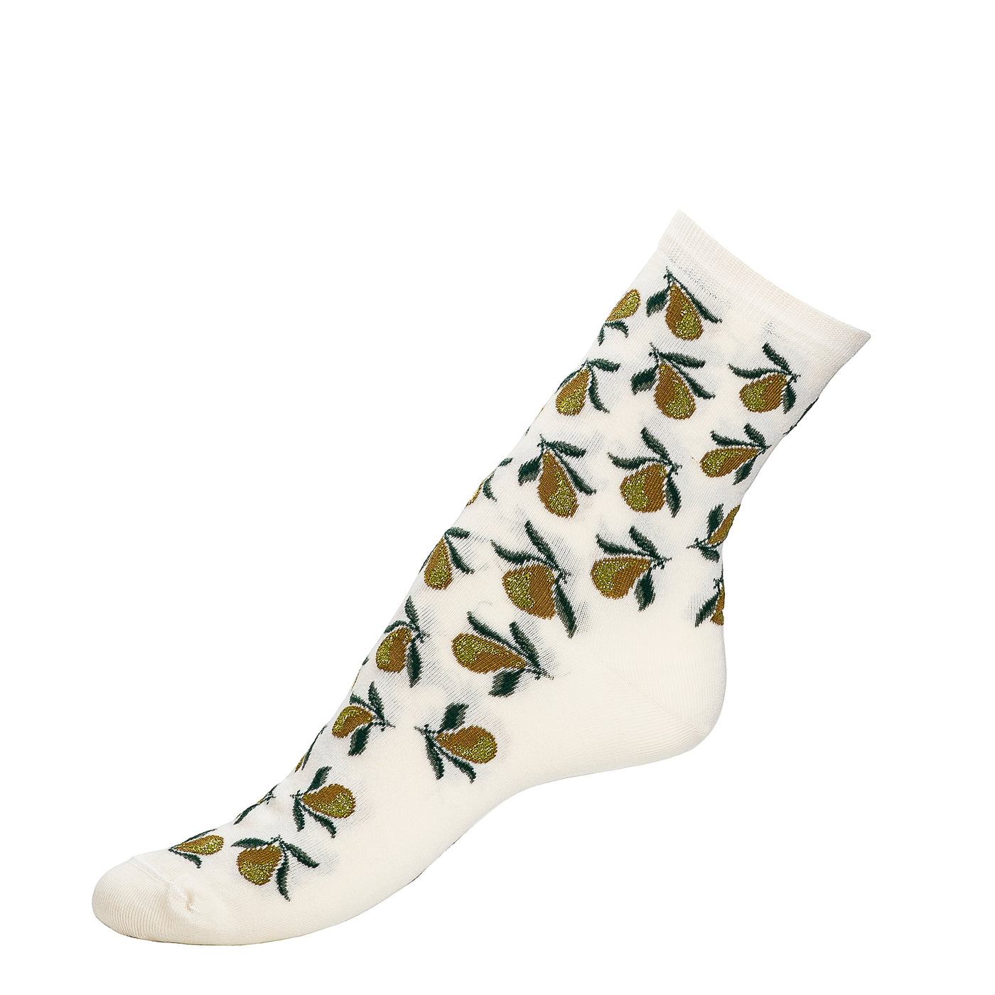 Pears - women's socks - ecru cotton