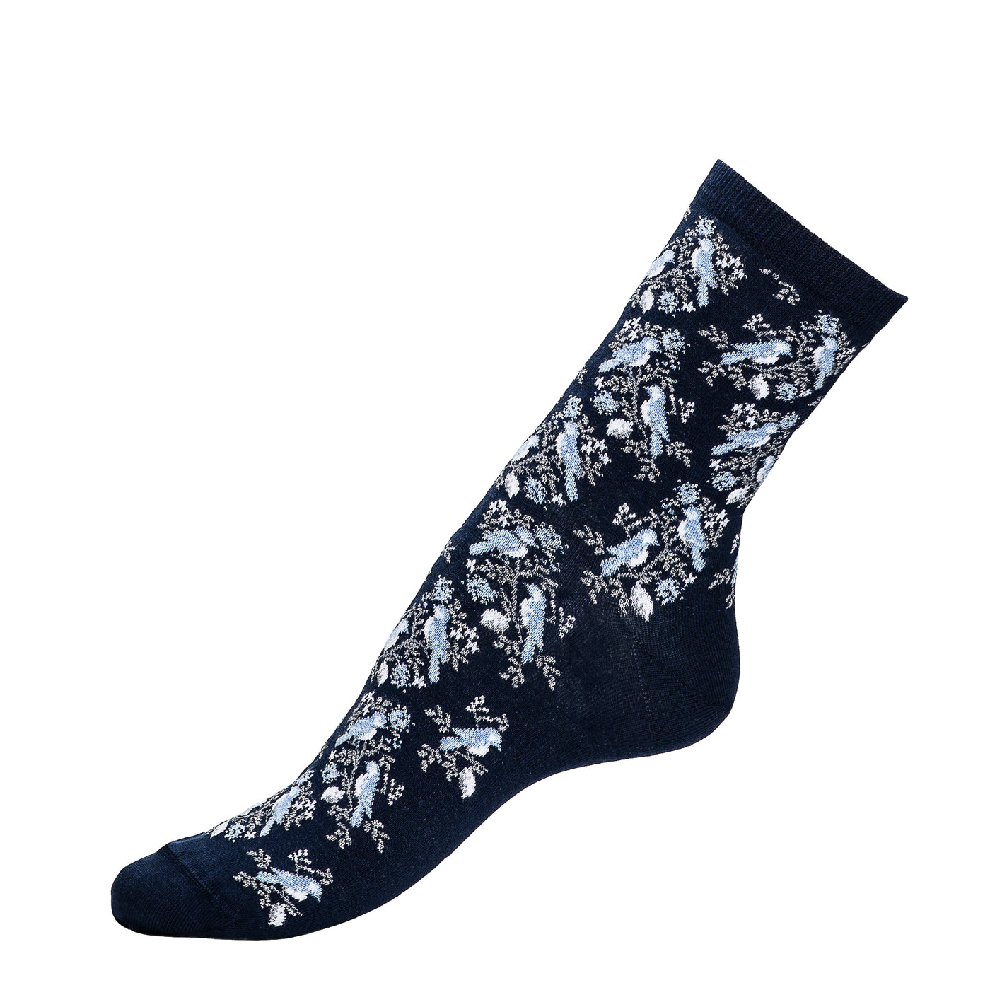 Les mésanges - chaussettes femme - coton marine