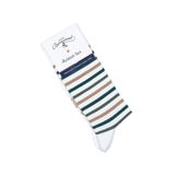 Armor-lux x Maison Broussaud multi-striped men's socks - white and green cotton