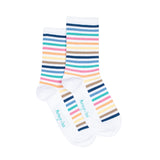 Armor-lux x Maison Broussaud multi-striped women's socks - white cotton